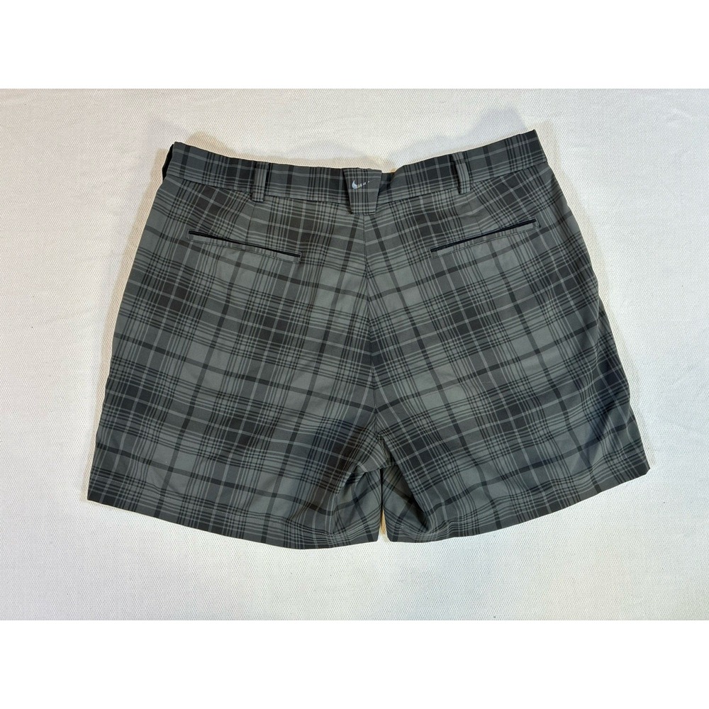 Nike‎ Golf Tour Performance Men's 36 Plaid Shorts Grey Black Dri-Fit Checkered